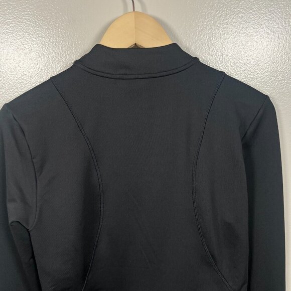 Athleta Womens Whistler Half Zip Top Size Medium Black Mock Neck Thumbholes - Picture 9 of 11